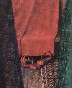 EYCK, Jan van Portrait of Giovanni Arnolfini and his Wife (detail)  yui oil painting on canvas